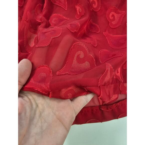 Victoria's Secret sexy Valentines theme Sheer see through red heart shorts M - Picture 3 of 7